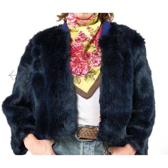 Aratta Gotha Reversible Faux Fur/Floral Jacket - Size XL - NWT - Picture 1 of 9